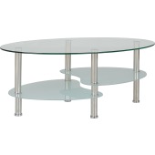 Cara Coffee Table Clear/Frosted Glass/Silver